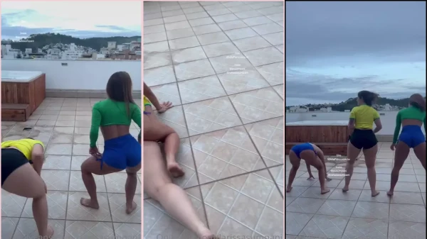 Moreninhas safadinhas dançando e se esfregando