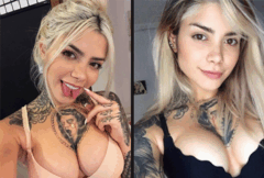 Novinha loira tatuada pelada caiu na net toda gostosa