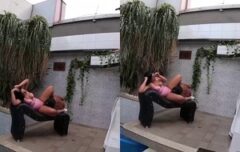 Stella Smets, a Morena Rabuda, no Making Of de Cenas Quentes