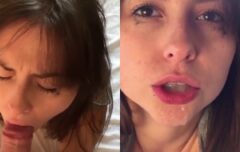 Marcela devorando o pau com tesão até a gozada explodir na boca