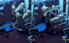 Casal fogoso transando na academia após ser flagrado pelo sistema de segurança