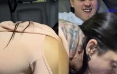 Jovem fogoso aproveita a amiga no carro e deixa ela engolir o pau até o talo