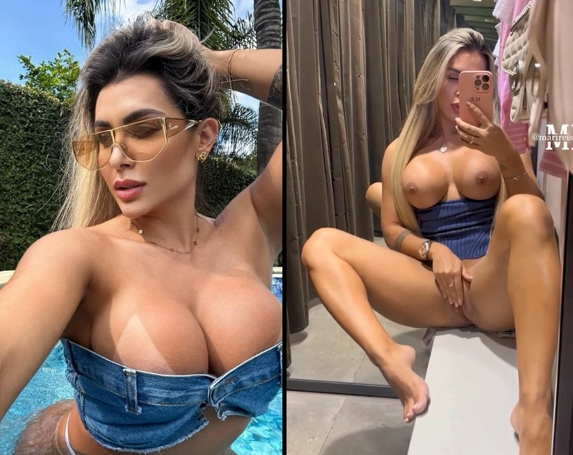 Loira puta de luxo pelada se masturbando com tesão