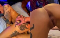 Ninfeta de dread abrindo a buceta rosinha e engolindo leite quente do dotado