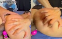 Novinha empinada levando rola grossa com força até gemer de prazer