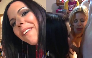 Novinhas fogosas fazendo suruba na festa particular e gemendo até gozar