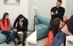 Marido corno deu a esposa de garantia em um empréstimo e teve que assistir o agiota fodendo a gostosa.