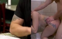 Novinha do rabo delicioso chamou cliente de restaurante para o banheiro
